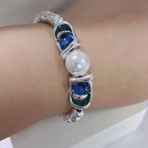 UNO de 50 Jewelry - Uno de 50 Silver bracelet - CORALLINE Bracelet alloy /Faux Pearl / Glass Crystal